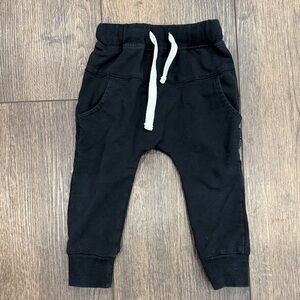Little Bipsy Black Kids Joggers with White Drawstring